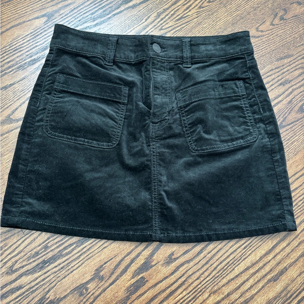 Classic Black Denim Skirt